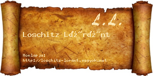 Loschitz Lóránt névjegykártya